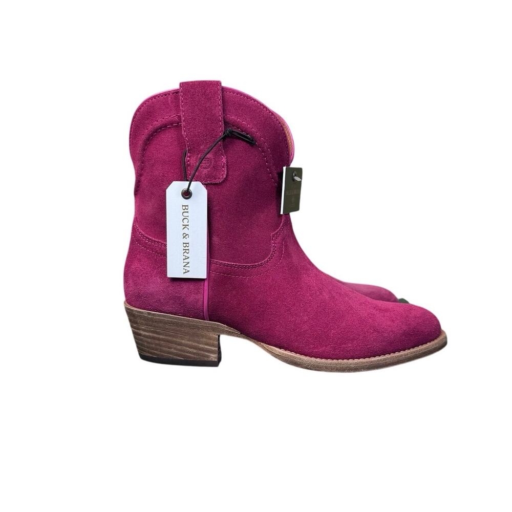 Buck and Brana Casey Leather Western 
Booties Size 6 Barbie Bubblegum Pink